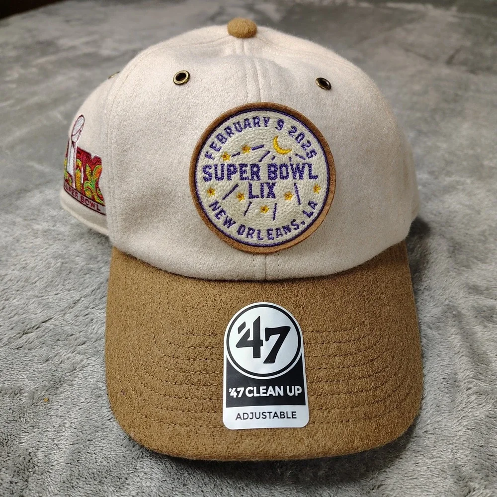 '47 x Stoney Clover Lane Super Bowl LIX New Orleans NFL‎ Oatmeal Hat Wool Blend